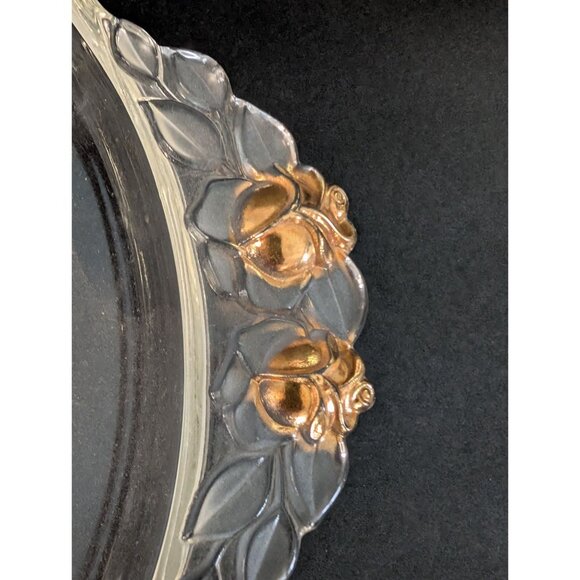 Vintage Mikasa Guilded Rose Glass Divided Serving Platter - Picture 2 of 4